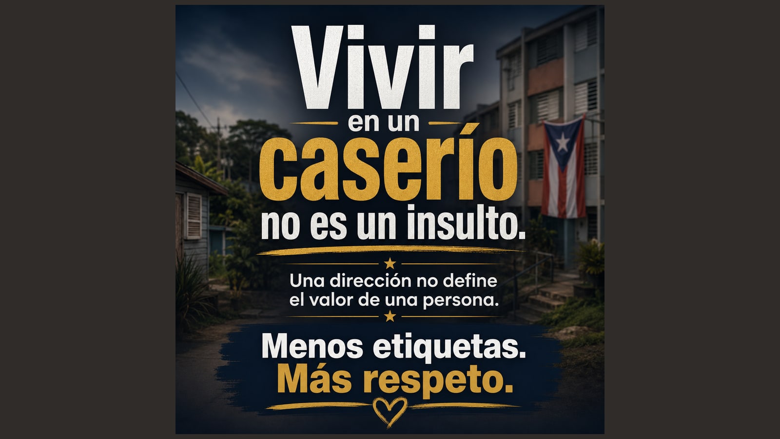 Vivir en un “caserío” no es un insulto